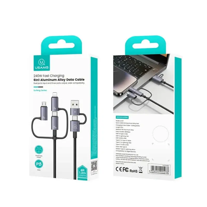 کابل شارز 6IN1 یوسمز مدل SJ738-2